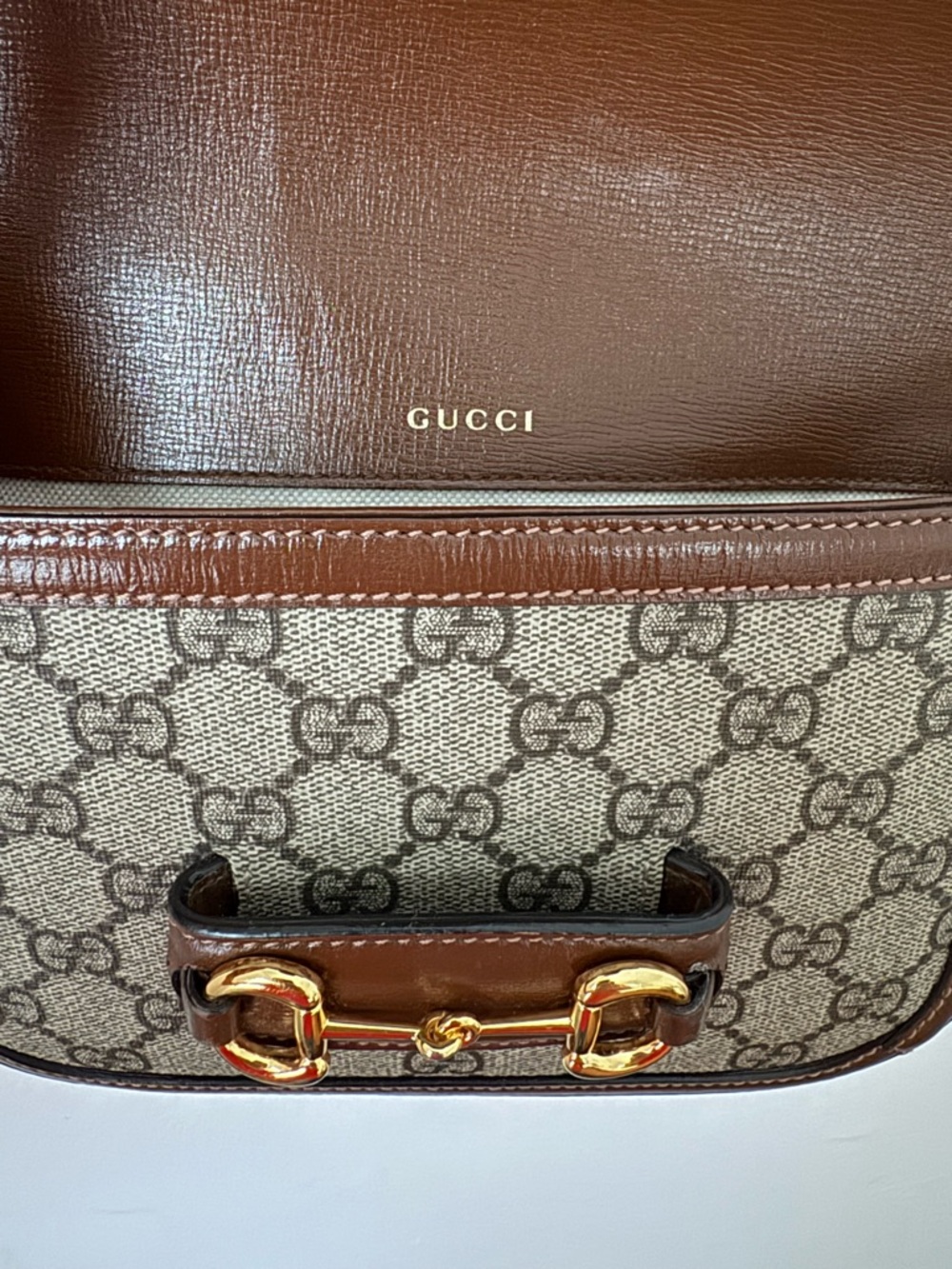 Gucci Brown GG Horse Bit Mini - 2 straps  - Crossbody with brown Leather Trim - Picture 2 of 9
